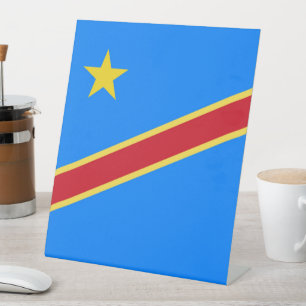 Congo vlag reclamebord met voetstuk