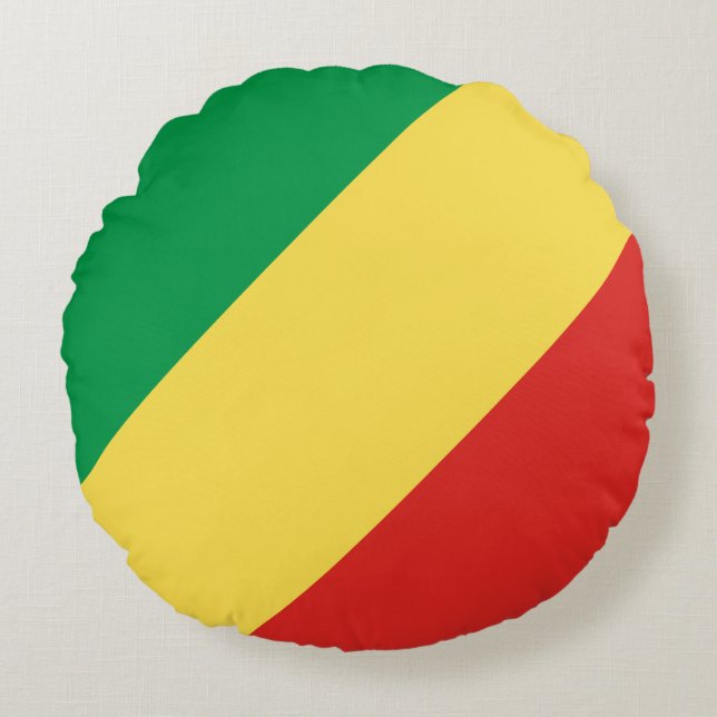 Congo-vlag Rond Kussen (Voorkant)
