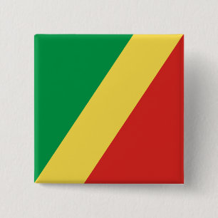 Congo-vlag Vierkante Button 5,1 Cm