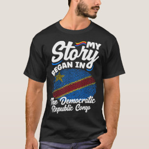 Congolees Vlag van DR Congo Mijn verhaal begon in T-shirt