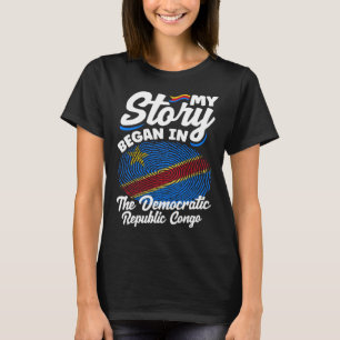 Congolese DR Congo vlag Mijn verhaal begon in de D T-shirt