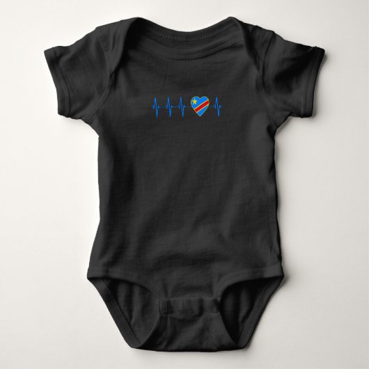 Congolese hartslag I Love DR Congo Flag Heart Romper (Voorkant)