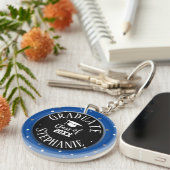 Congrates Custom Name Afstuderen Confetti Sleutelh Sleutelhanger (Voorkant Rechts)