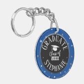 Congrates Custom Name Afstuderen Confetti Sleutelh Sleutelhanger (Voorkant Links)