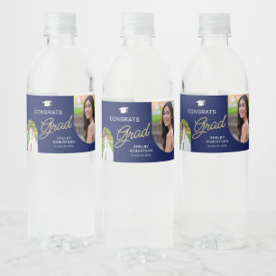 Congrats Afstudeerder Script Modern Arch 2 Foto Waterfles Etiket