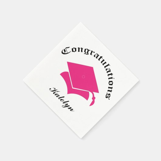  Congrats Afstuderen servetten - Roze (Hoek)