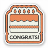 Congrats Birthday Cake Sticker (Voorkant)
