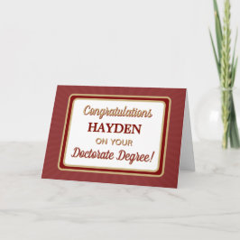 Congrats! Doctorate Degree Graduation card Bedankkaart