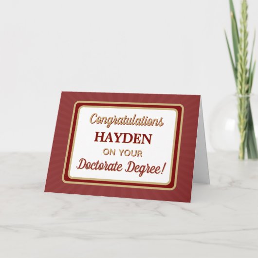 Congrats! Doctorate Degree Graduation card Bedankkaart (Voorkant)