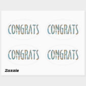 Congrats-Glitter II Ovale Sticker (Vel)