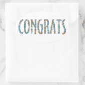 Congrats-Glitter II Ovale Sticker (Tas)