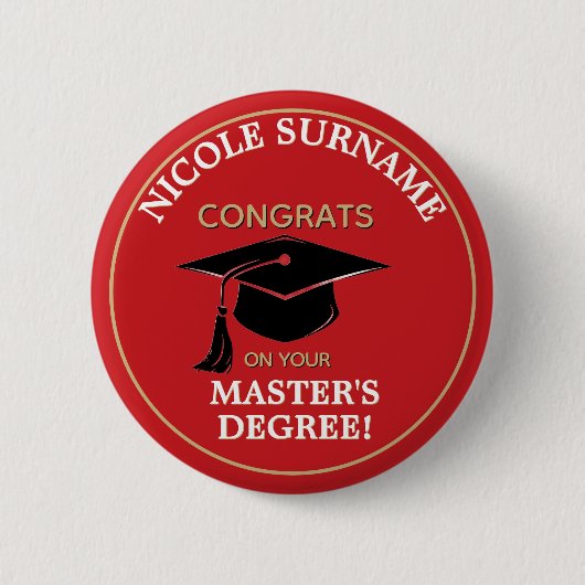 Congrats Grad! Master's degree custom  Ronde Button 5,7 Cm (Voorkant)