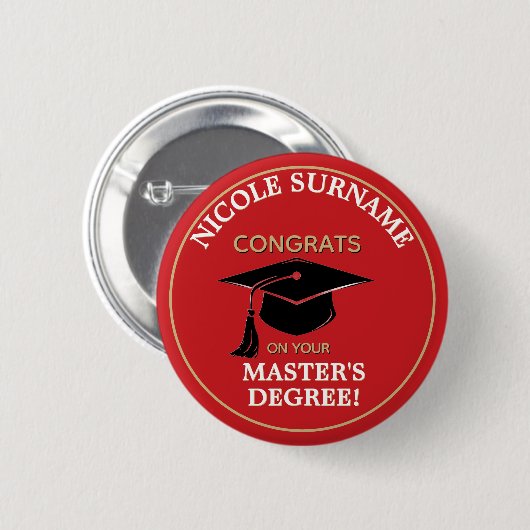 Congrats Grad! Master's degree custom  Ronde Button 5,7 Cm (Voorkant /achterkant)