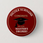 Congrats Grad! Master's degree custom  Ronde Button 5,7 Cm (Voorkant)