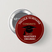 Congrats Grad! Master's degree custom  Ronde Button 5,7 Cm (Voorkant /achterkant)