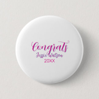Congrats graduate pink purple name year 20XX date  Ronde Button 5,7 Cm