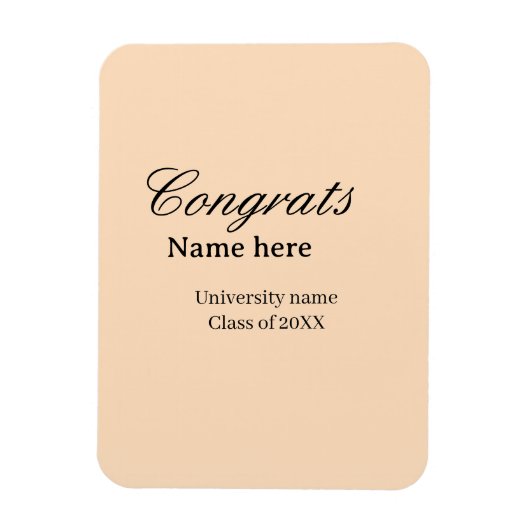 Congrats graduate university name class of 20XX na Magneet (Verticaal)