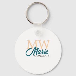 Congrats graduation monogram orange blue 20XX year Sleutelhanger