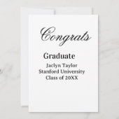 Congrats graduation name university name class of kaart (Achterkant)