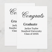 Congrats graduation name university name class of kaart (Voorkant / Achterkant)