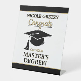 Congrats! Master's Degree Graduation  Reclamebord Met Voetstuk