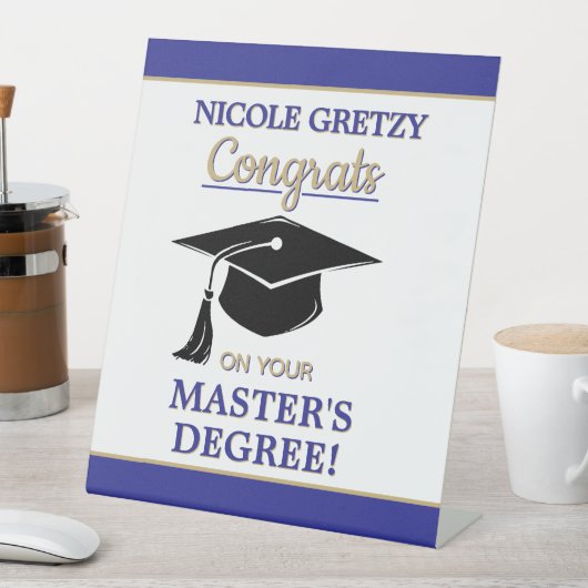 Congrats! Master's Degree Graduation  Reclamebord Met Voetstuk (Insitu)