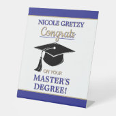 Congrats! Master's Degree Graduation  Reclamebord Met Voetstuk (Voorkant)