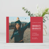 CONGRATS MINIMALISTES MODERNES INVITATION DIPLÔMÉE (Debout devant)