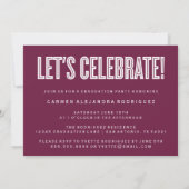 CONGRATS MINIMALISTES MODERNES INVITATION DIPLÔMÉE (Dos)