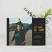 CONGRATS MINIMALISTES MODERNES INVITATION DIPLÔMÉE (Debout devant)