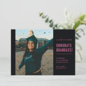 CONGRATS MINIMALISTES MODERNES INVITATION DIPLÔMÉE (Debout devant)