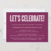 CONGRATS MINIMALISTES MODERNES INVITATION DIPLÔMÉE (Dos)