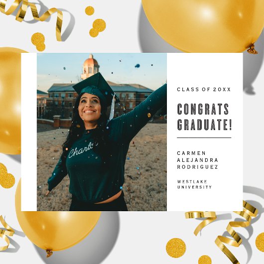 CONGRATS MINIMALISTES MODERNES INVITATION DIPLÔMÉE