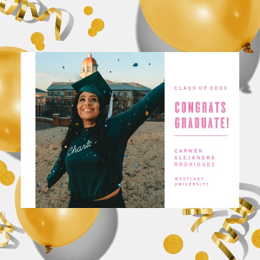 CONGRATS MINIMALISTES MODERNES INVITATION DIPLÔMÉE