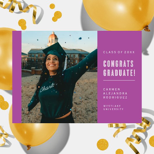 CONGRATS MINIMALISTES MODERNES INVITATION DIPLÔMÉE