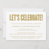 CONGRATS MINIMALISTES MODERNES INVITATION DIPLÔMÉE (Dos)