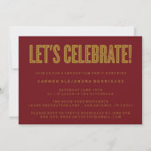 CONGRATS MINIMALISTES MODERNES INVITATION DIPLÔMÉE (Dos)