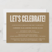 CONGRATS MINIMALISTES MODERNES INVITATION DIPLÔMÉE (Dos)