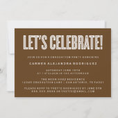 CONGRATS MINIMALISTES MODERNES INVITATION DIPLÔMÉE (Dos)