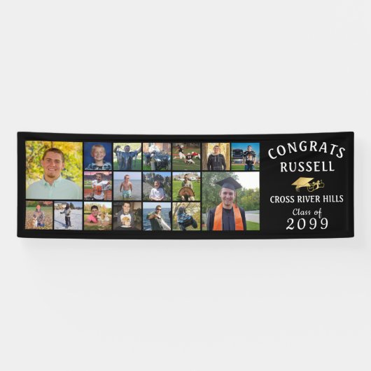 CONGRATS Modernes GRAD 18 - Photo Collage Bannière (Horizontal)