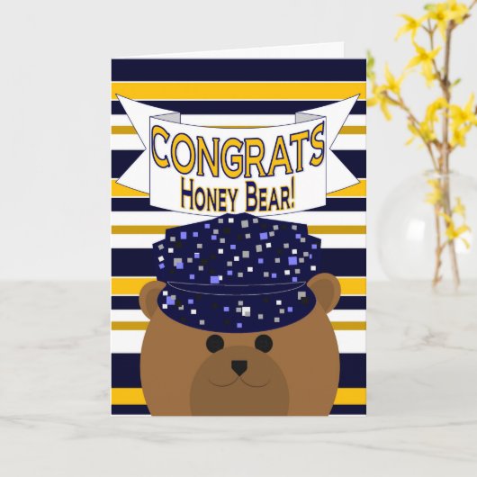 Congrats Navy Active Duty - Honey Beer / Man Kaart (Gele Bloem)