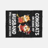 Congrats On Being My Husband You Lucky  Fleece Deken (Voorkant (Horizontaal))