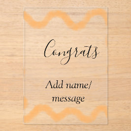 Congrats orange spiral Spanish border boho retro n Acryl Uitnodigingen