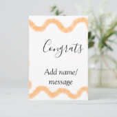 Congrats orange spiral Spanish border boho retro n Bedankkaart (Staand voorkant)