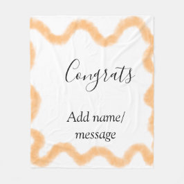 Congrats orange spiral Spanish border boho retro n Fleece Deken