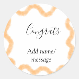 Congrats orange spiral Spanish border boho retro n Ronde Sticker