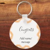 Congrats orange spiral Spanish border boho retro n Sleutelhanger (Voorkant)