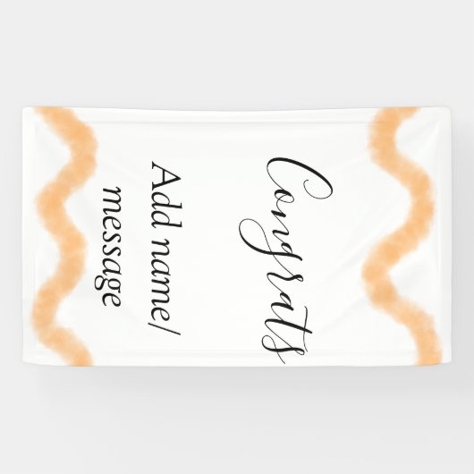 Congrats orange spiral Spanish border boho retro n Spandoek (Horizontaal)