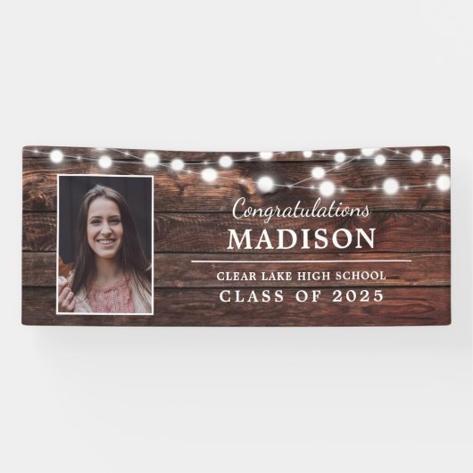 Congrats Rustic Wood String Lights Afstudeerder Ph Spandoek (Horizontaal)