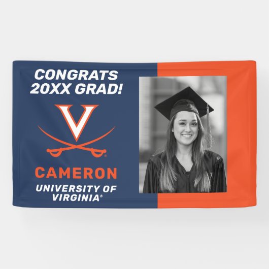 Congrats Virginia Cavalier Afstudeerder - Foto Spandoek (Horizontaal)